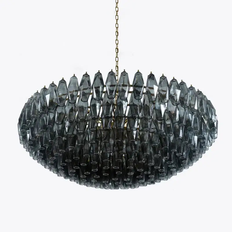 Modern amber and gray glass chandelier dining room luxury light