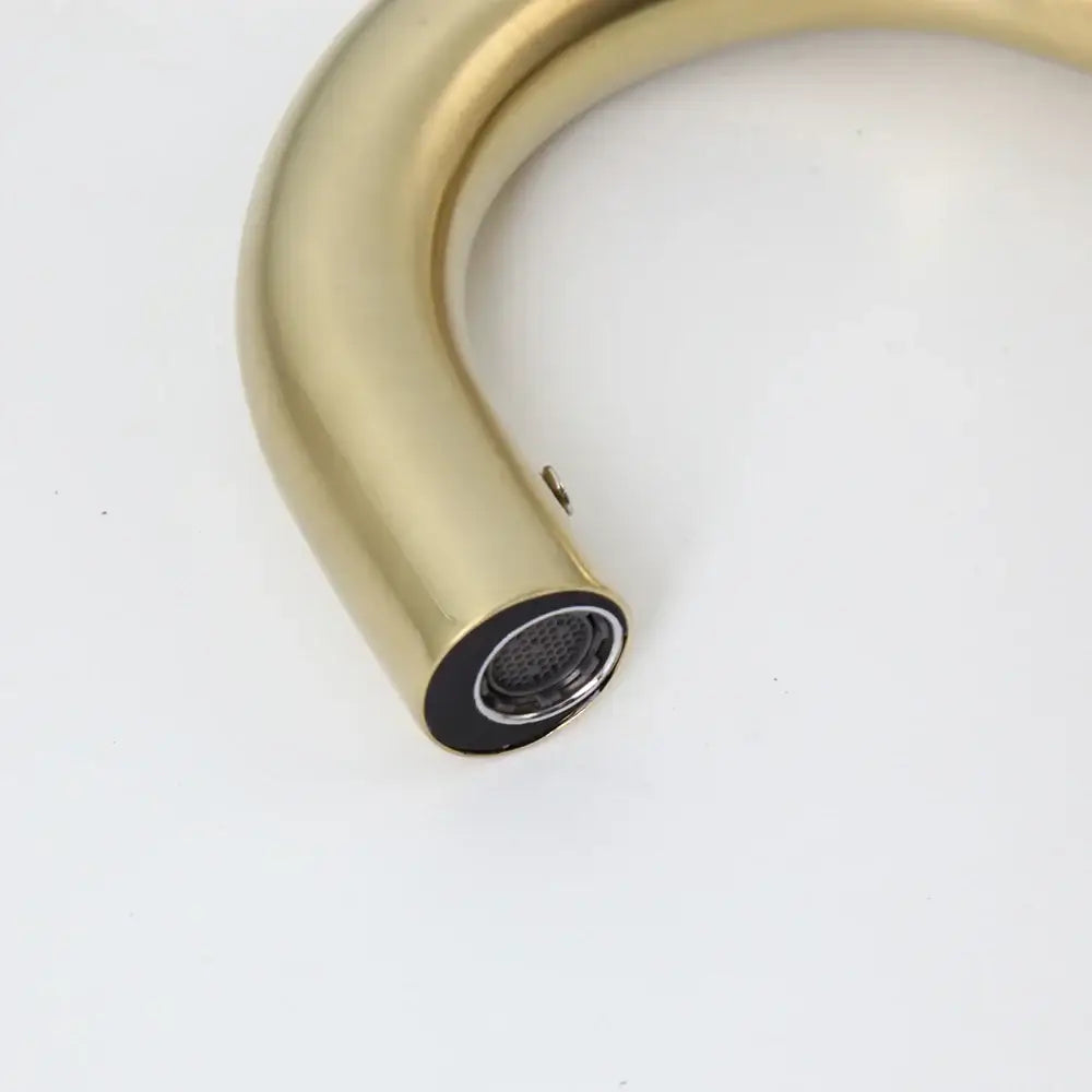 Modern arched brushed gold sensor basin faucet bathroom mixer tap
