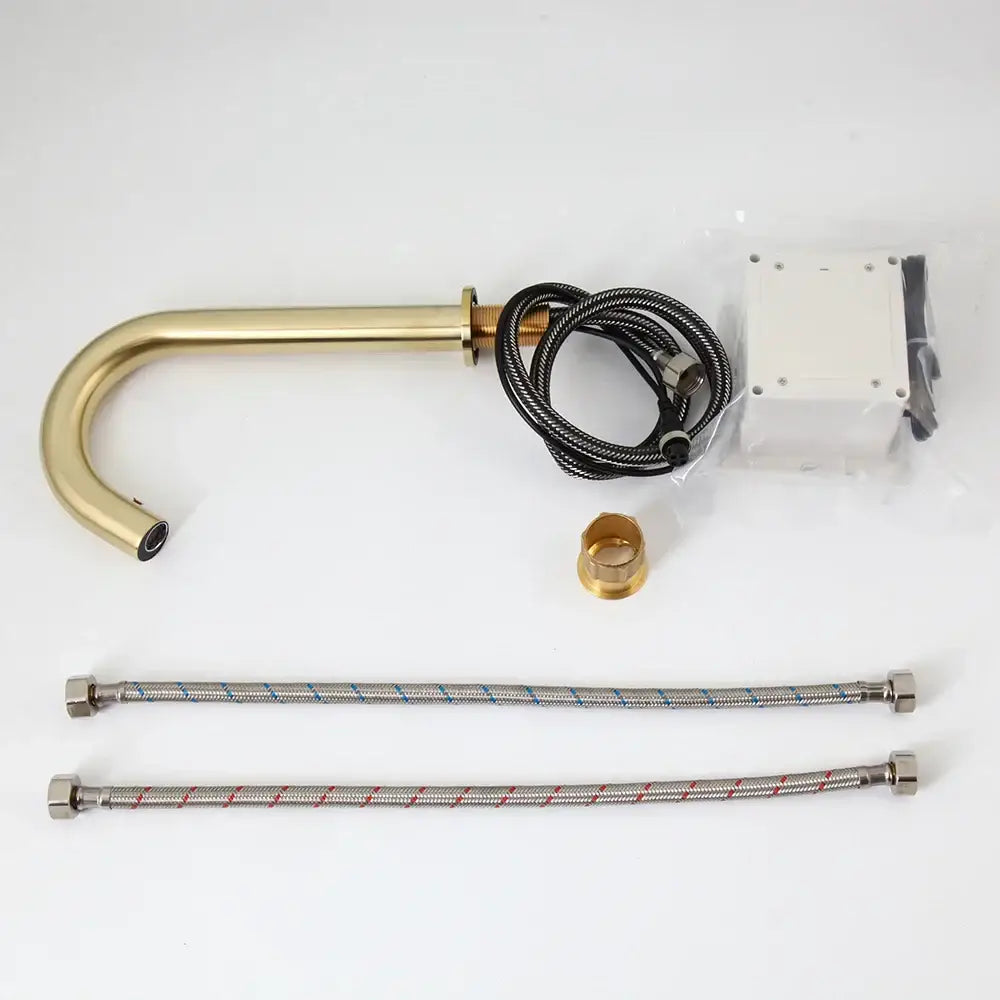 Modern arched brushed gold sensor basin faucet bathroom mixer tap