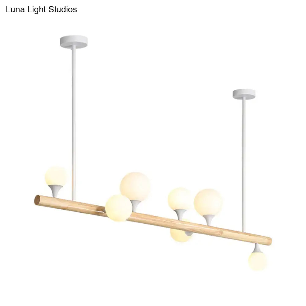 Modern asian wood hanging ceiling light for dining room