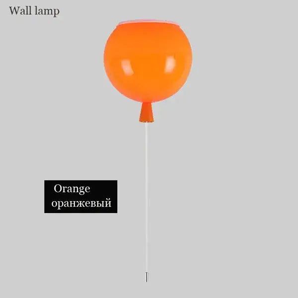 Modern balloon wall light yellow orange red bedroom sconce