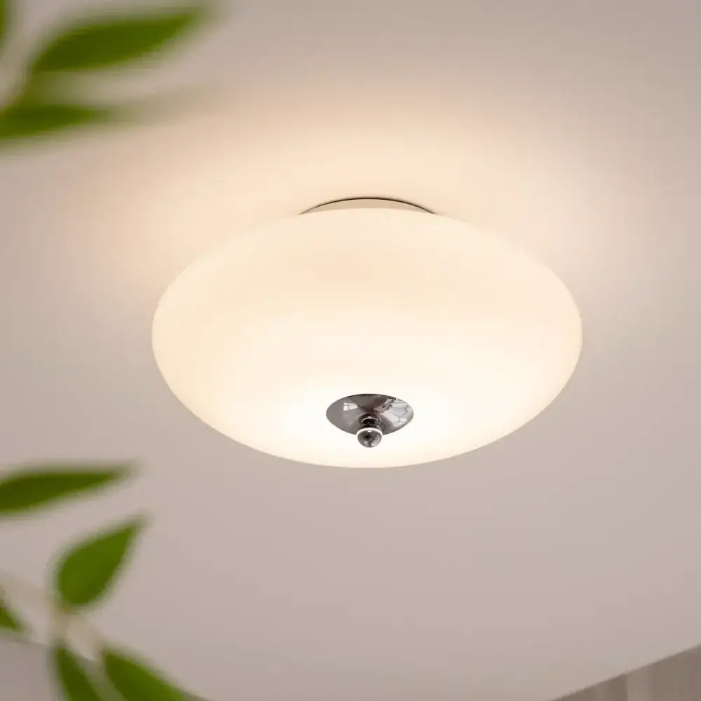 Modern bauhaus cream white glass ceiling lamp bedroom brass light
