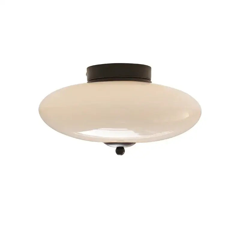 Modern bauhaus cream white glass ceiling lamp bedroom brass light