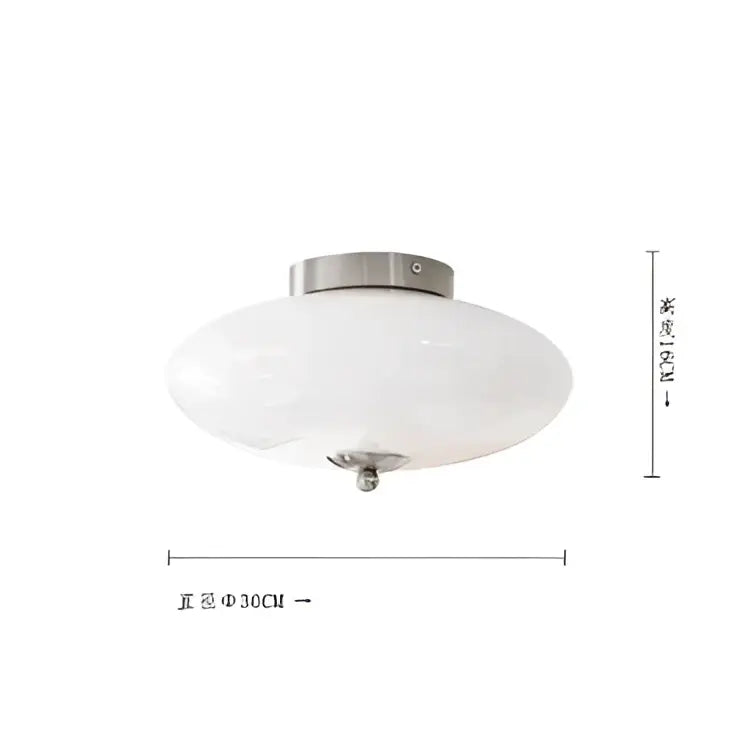 Modern bauhaus cream white glass ceiling lamp bedroom brass light