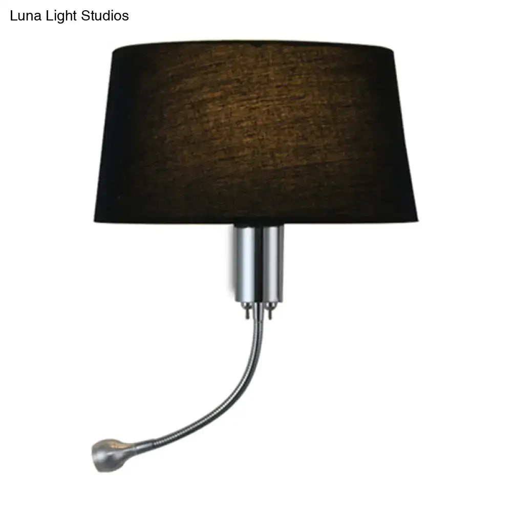 Modern beige fabric flush wall sconce bedroom reading light
