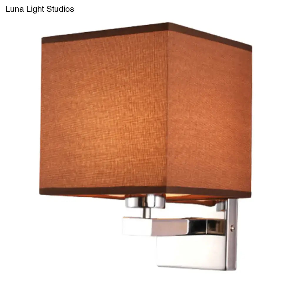 Modern beige fabric shade wall light bedroom e26 e27 sconce