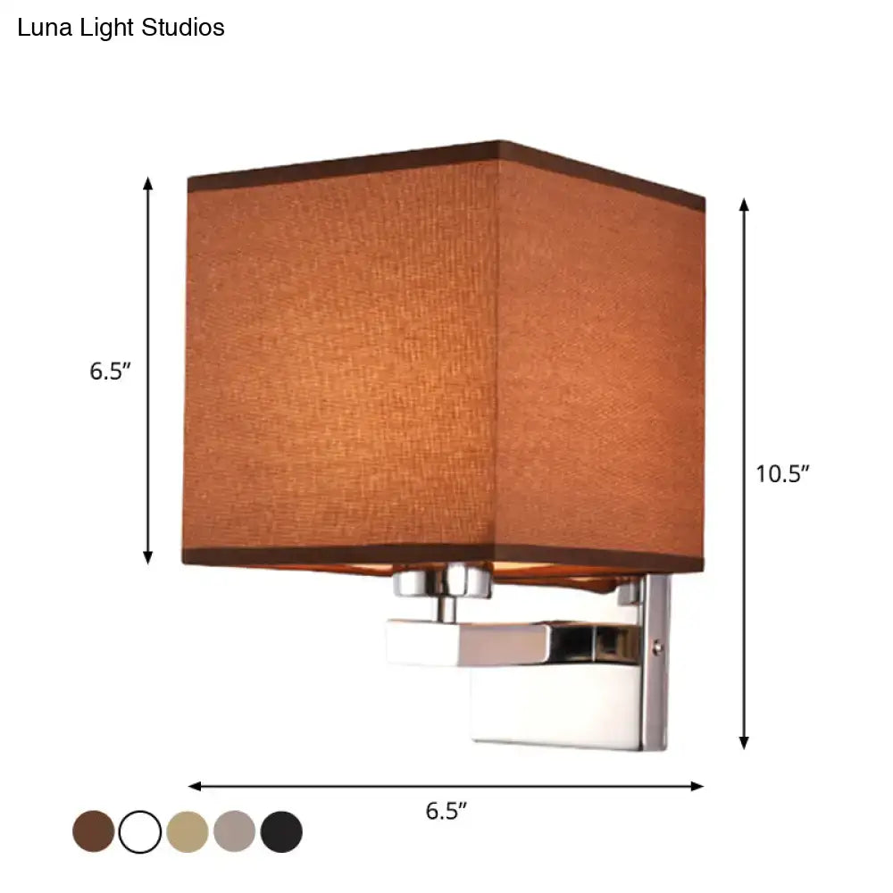 Modern beige fabric shade wall light bedroom e26 e27 sconce
