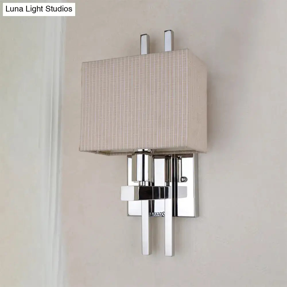 Modern beige ribbed fabric wall sconce bedroom light e12 e14 110v-120v