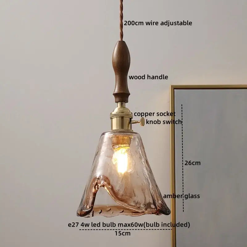 Modern bell ceramic led pendant light bedroom deer embossed decor