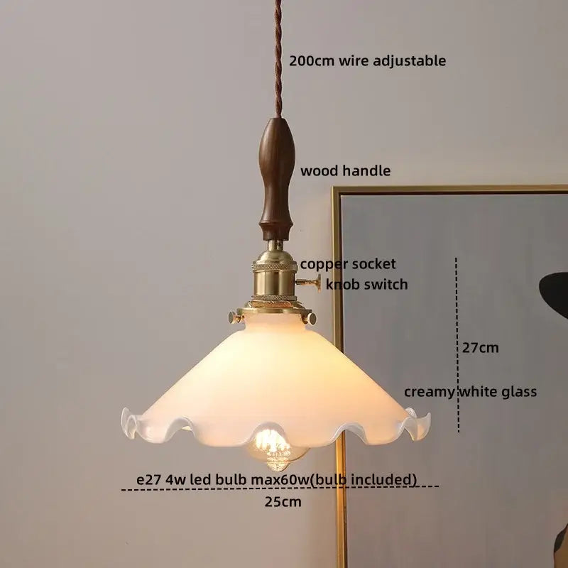 Modern bell ceramic led pendant light bedroom deer embossed decor