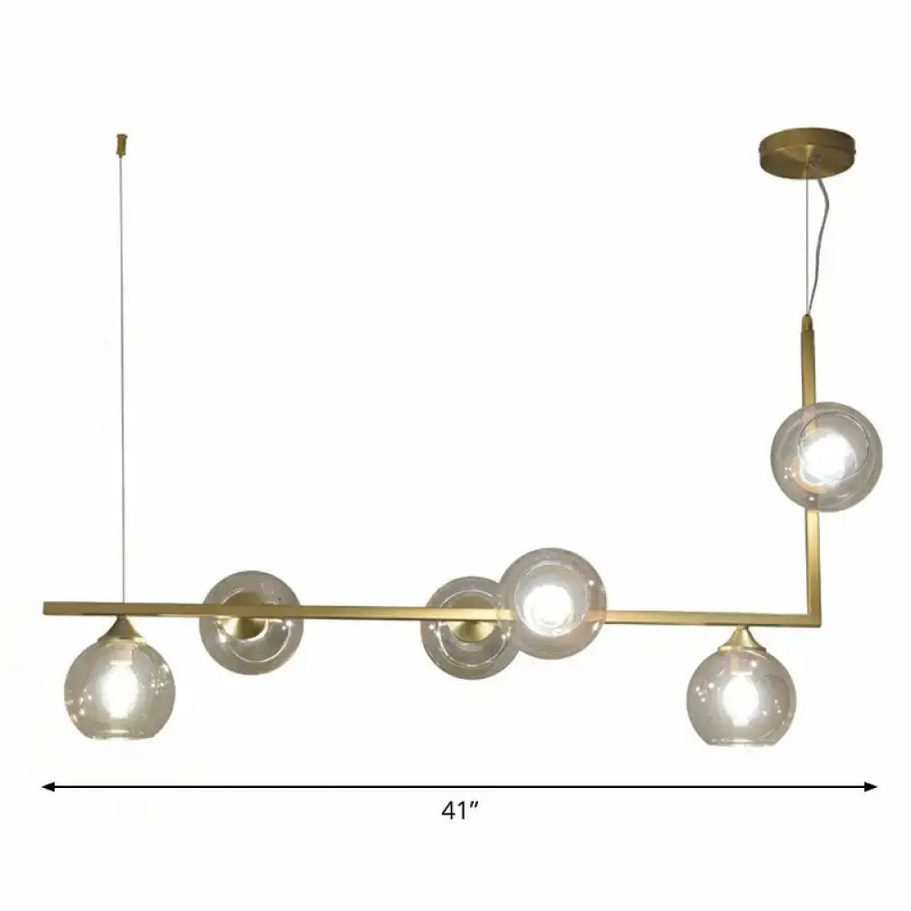 Modern black 5-head globe ceiling light dining room chandelier