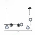 Modern black 5-head globe ceiling light dining room chandelier