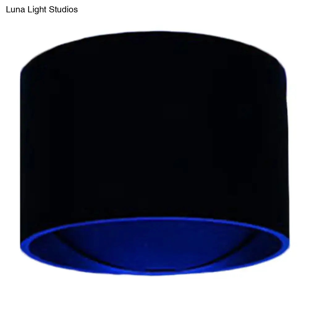 Modern black and blue velvet circle wall light bedroom kit
