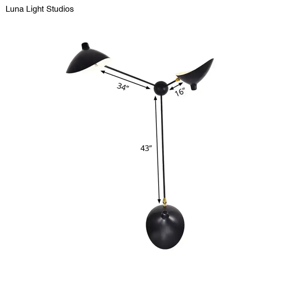 Modern black and brass duckbill wall lamp – living room metallic shade