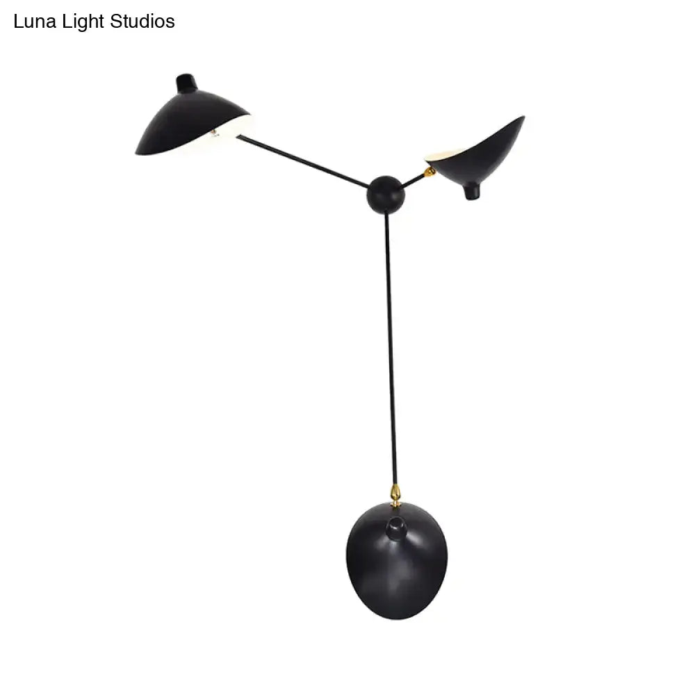 Modern black and brass duckbill wall lamp – living room metallic shade