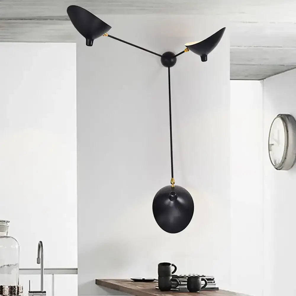 Modern black and brass duckbill wall lamp – living room metallic shade