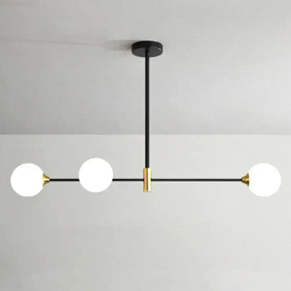 Modern black and brass metal island pendant – dining room chandelier