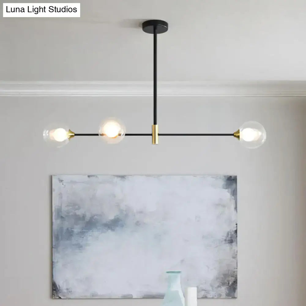Modern black and brass metal island pendant – dining room chandelier