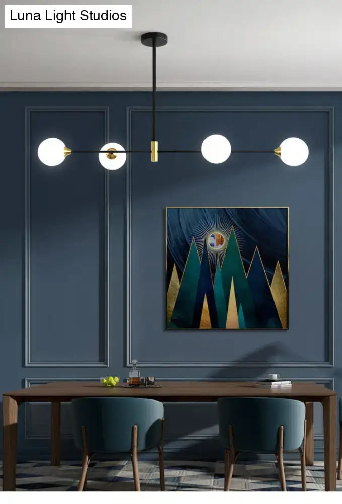 Modern black and brass metal island pendant – dining room chandelier