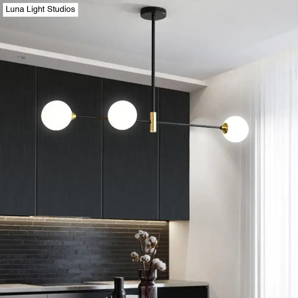 Modern black and brass metal island pendant – dining room chandelier