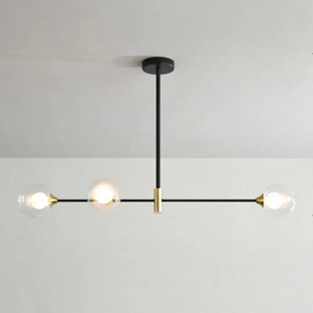 Modern black and brass metal island pendant – dining room chandelier