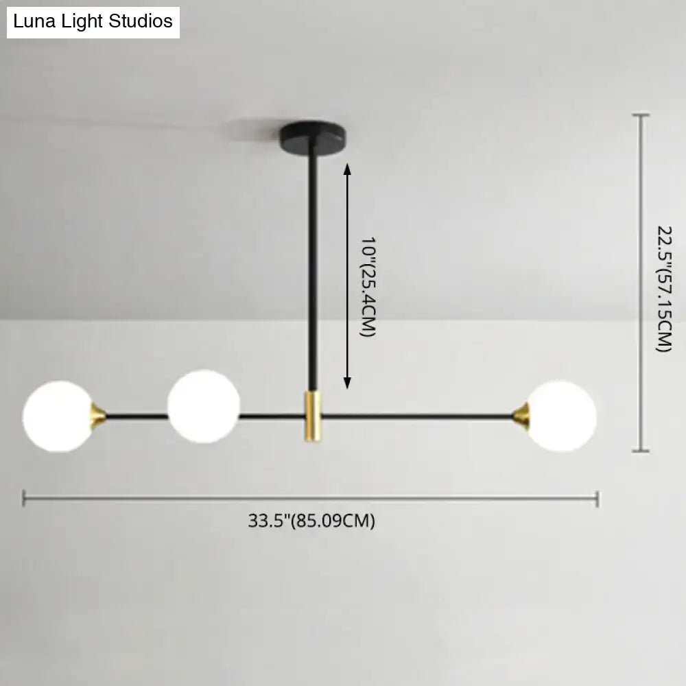 Modern black and brass metal island pendant – dining room chandelier