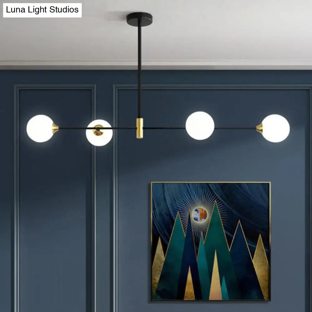Modern black and brass metal island pendant – dining room chandelier