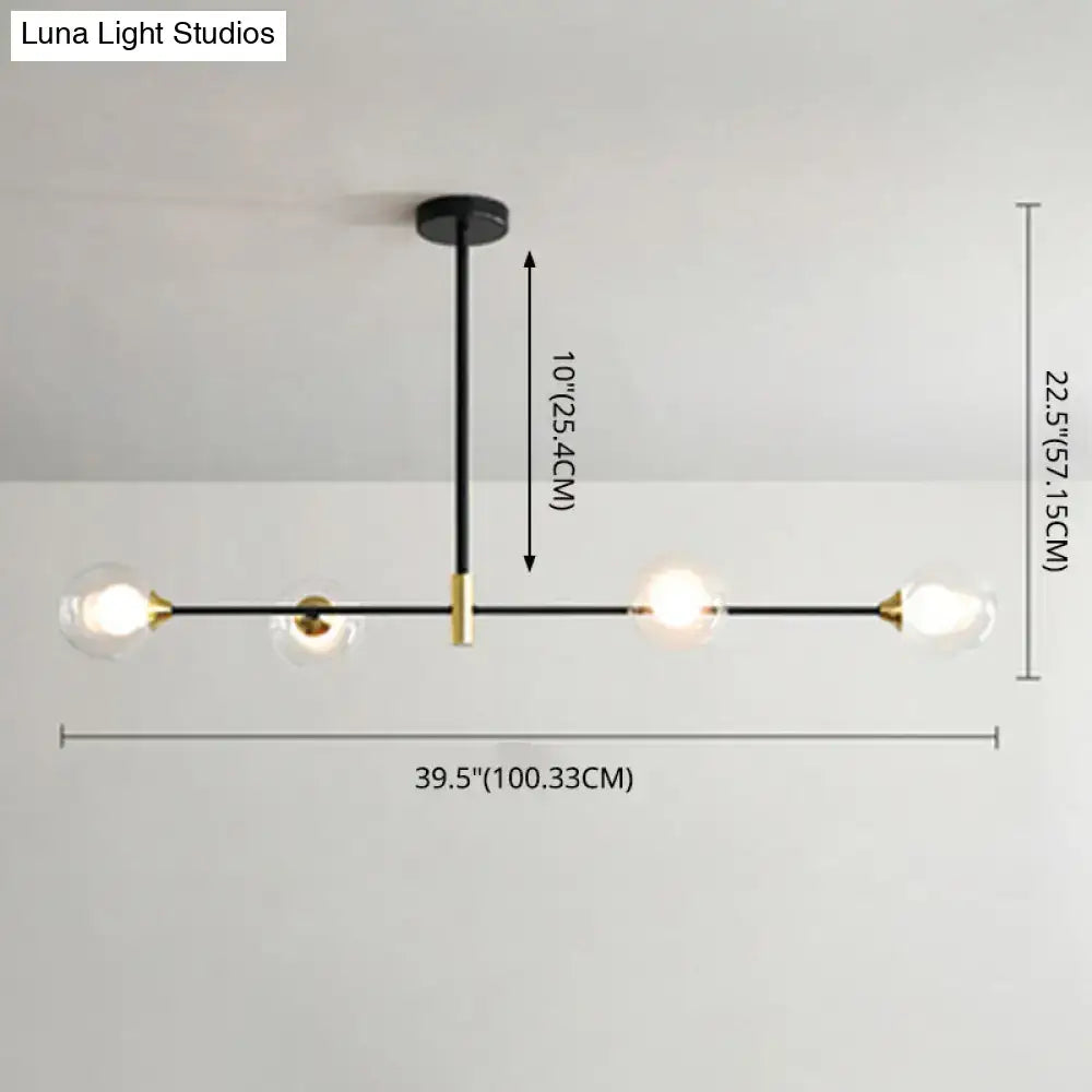 Modern black and brass metal island pendant – dining room chandelier