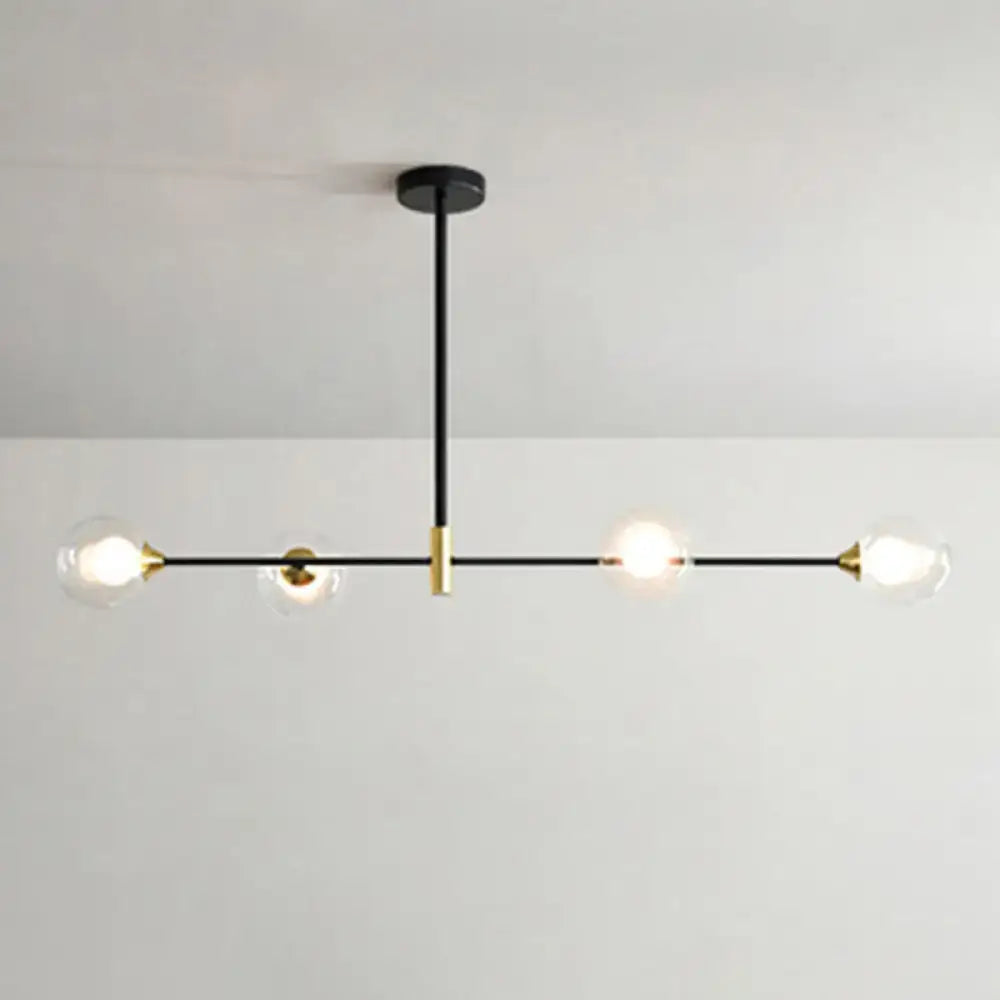 Modern black and brass metal island pendant – dining room chandelier