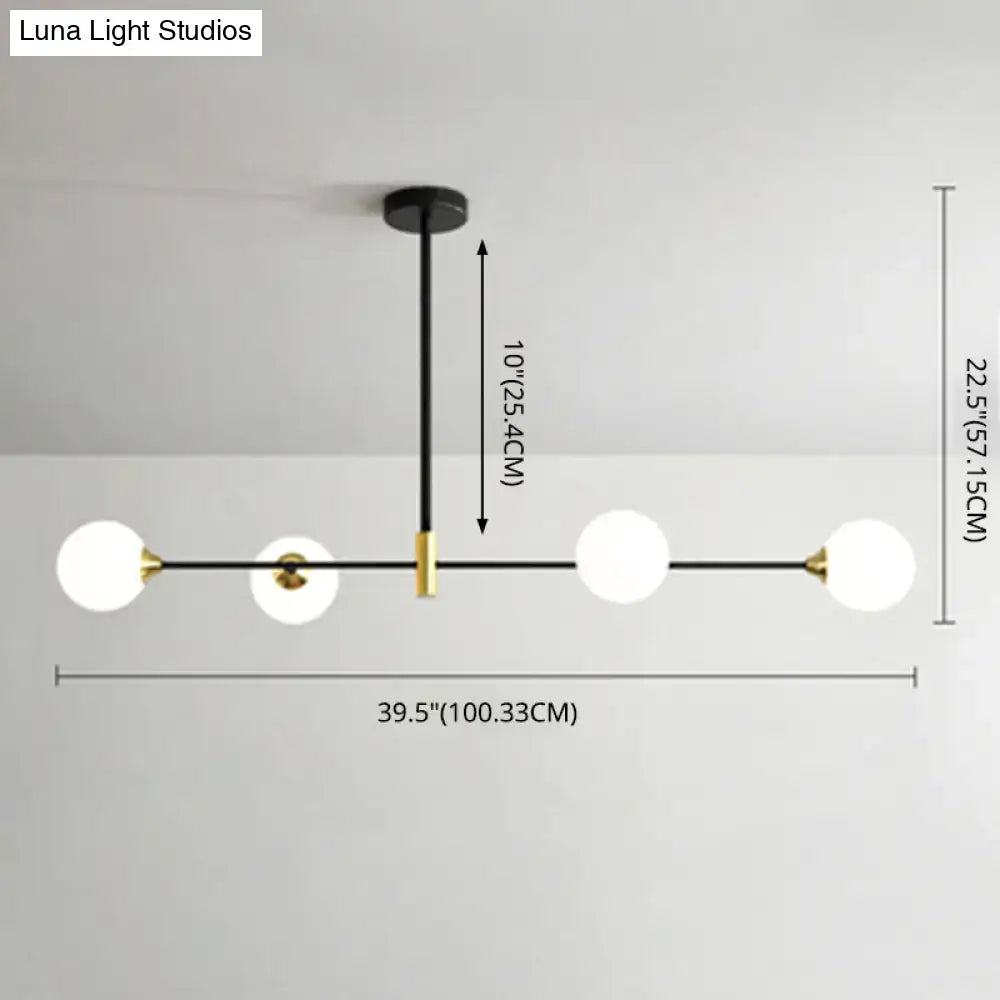 Modern black and brass metal island pendant – dining room chandelier
