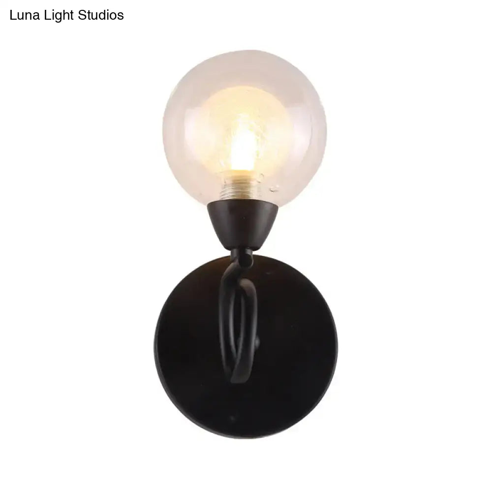 Modern black and clear glass wall lamp living room light fixture