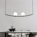 Modern black metal pendant light featuring two frosted glass bulbs from decorbites black gold bubble island light