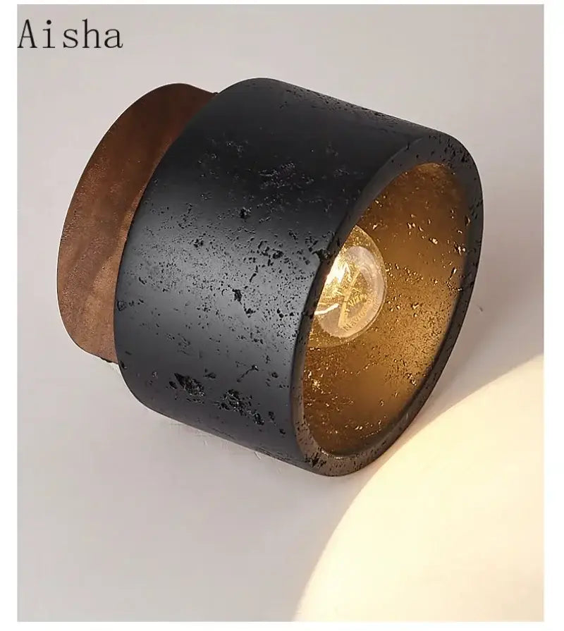 Modern black and gold cave stone ceiling chandelier kitchen light