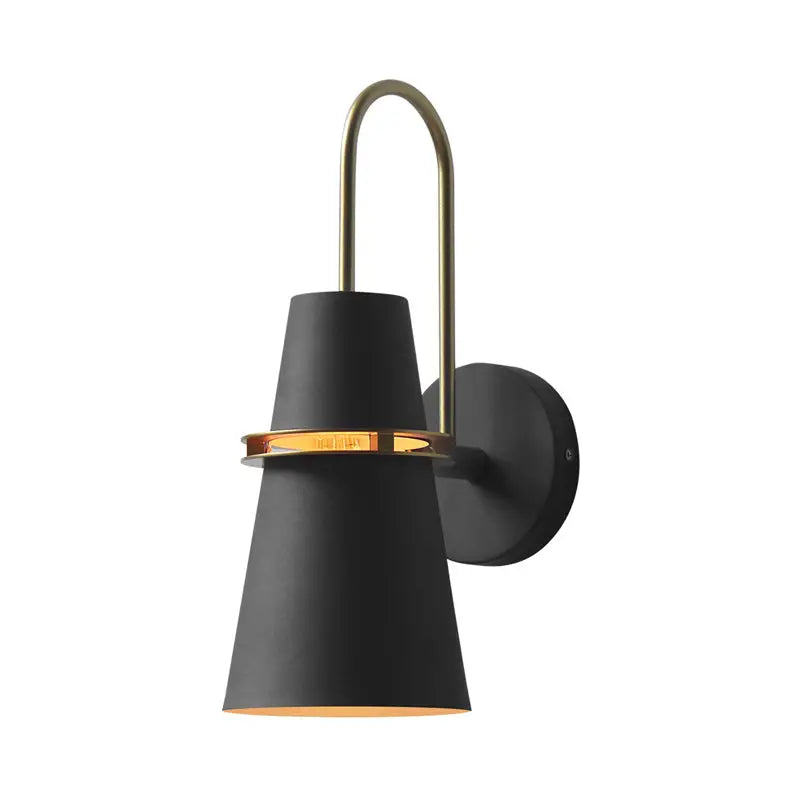 Modern black and gold conical sconce – dining room wall lamp