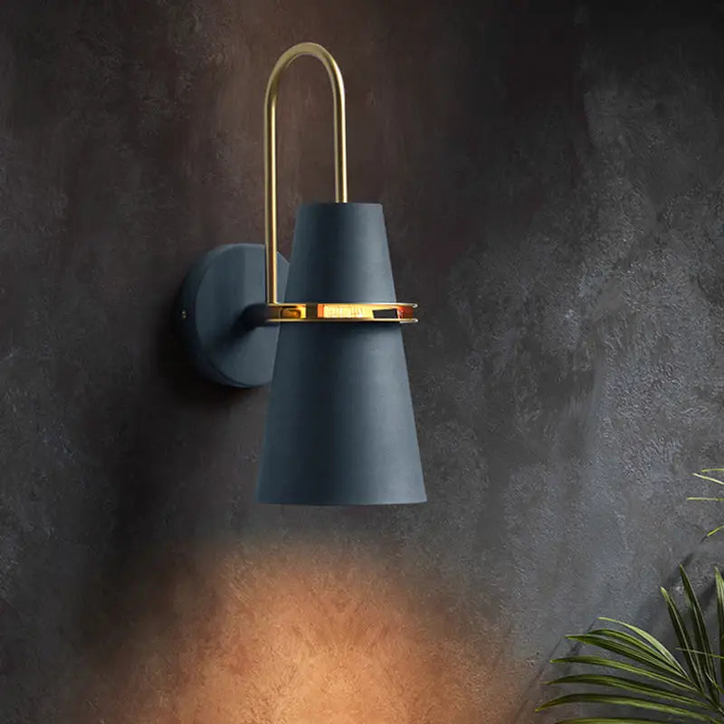 Modern black and gold conical sconce – dining room wall lamp