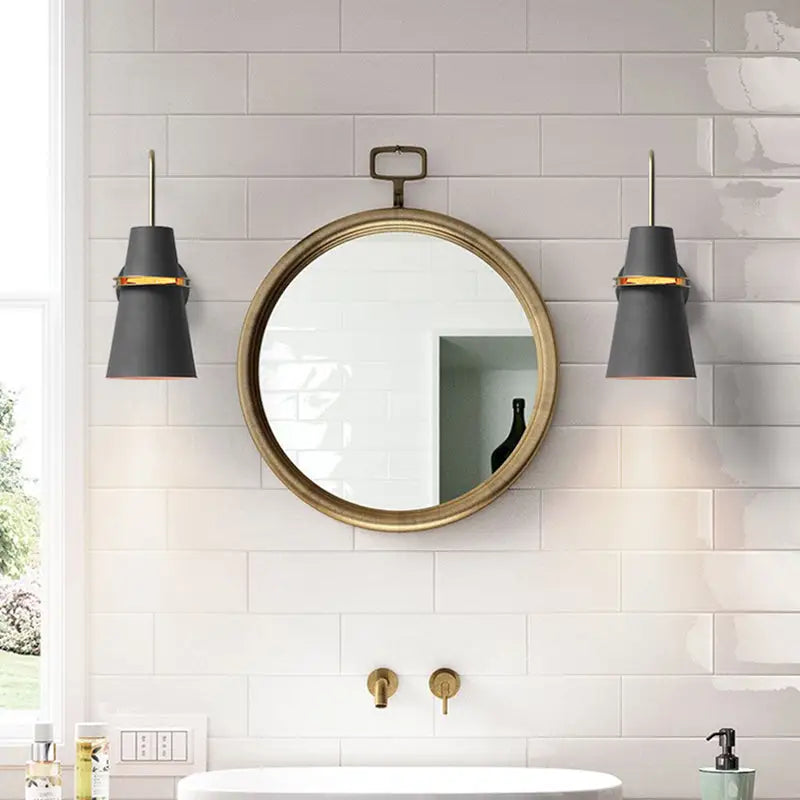 Modern black and gold conical sconce – dining room wall lamp