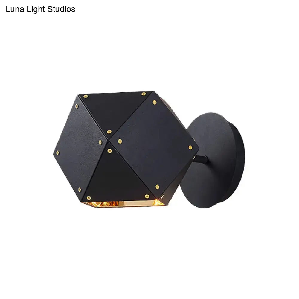 Modern black and gold geometric wall light – dining room sconce