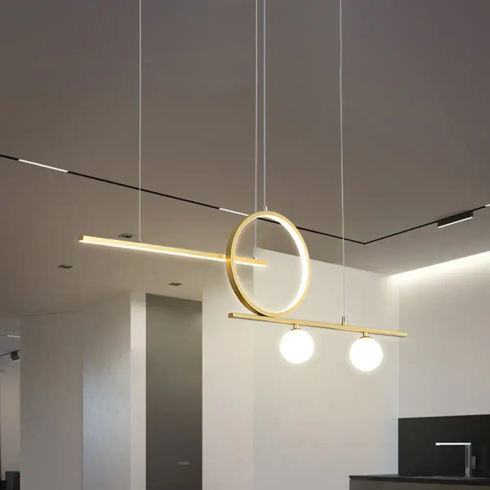 Modern black and gold ring island lighting – dining room ceiling light