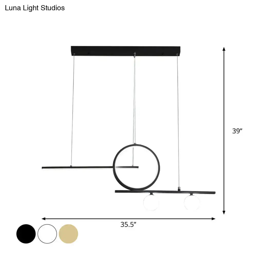 Modern black and gold ring island lighting – dining room ceiling light