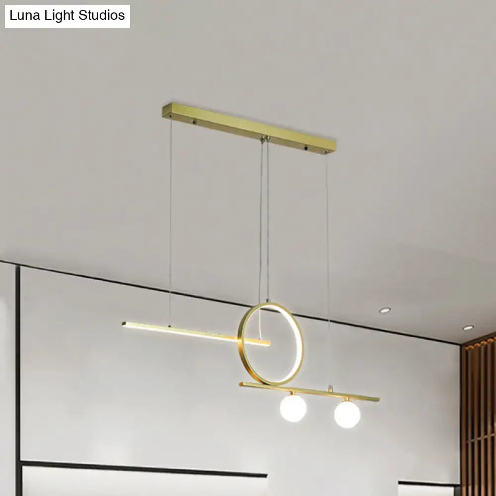 Modern black and gold ring island lighting – dining room ceiling light