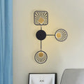 Modern black and gold sunburst led wall sconce dining room fixture