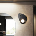 Modern black and gold wall lamp with white glass shade bedroom sconce