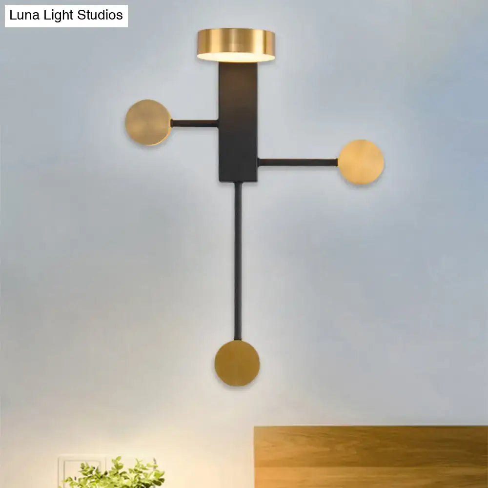 Modern black and gold wall sconce – living room led light