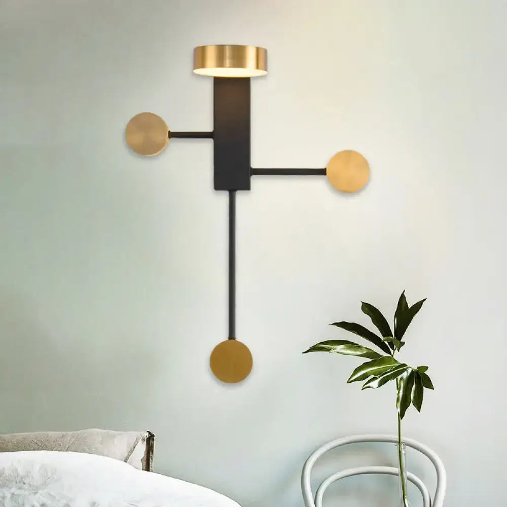 Modern black and gold wall sconce – living room led light