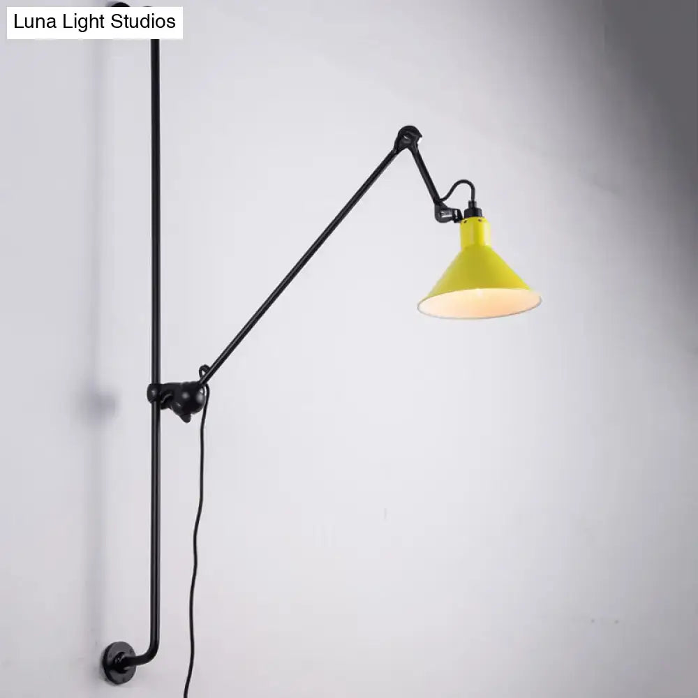Modern black and white articulated bedroom wall lamp direct wired