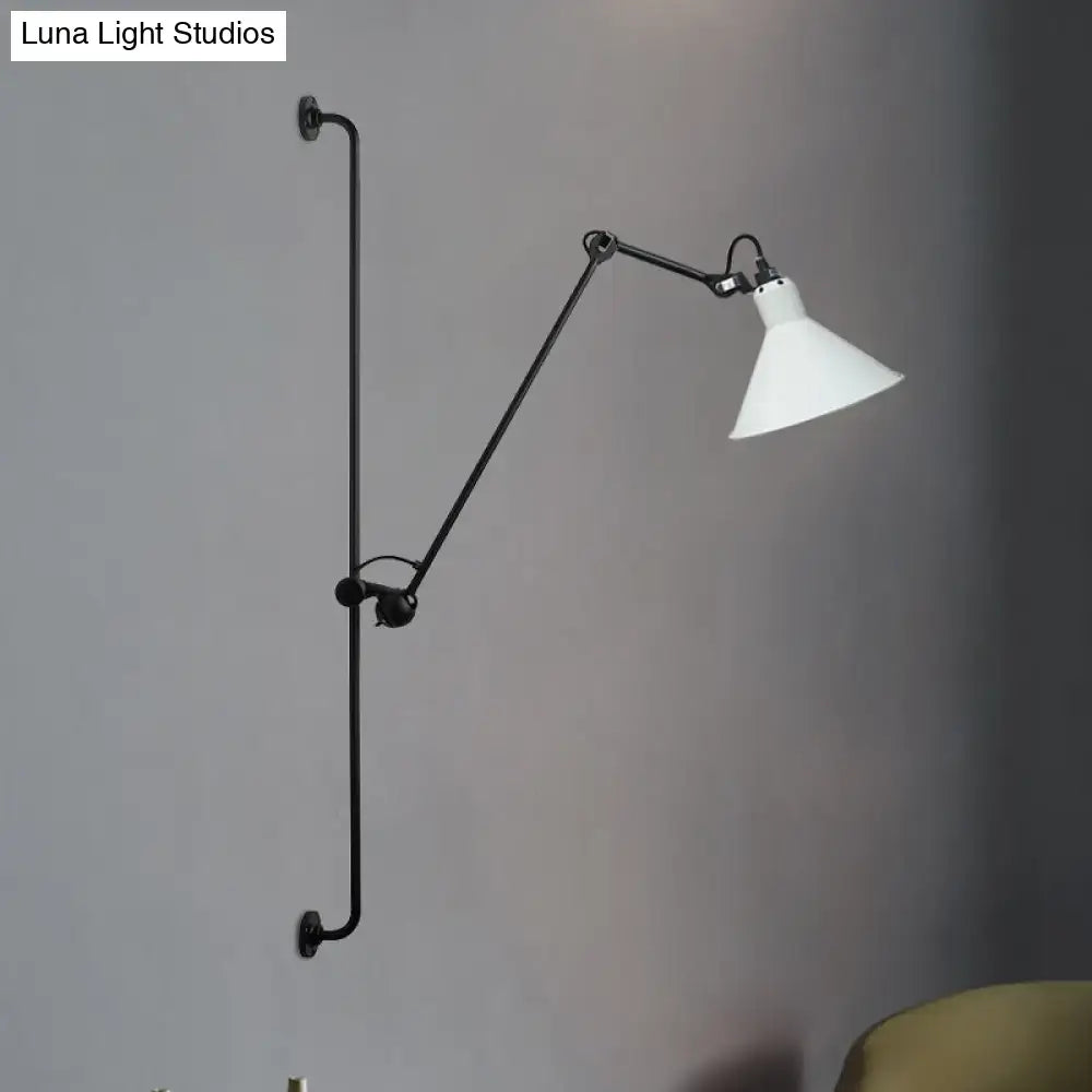 Modern black and white articulated bedroom wall lamp direct wired