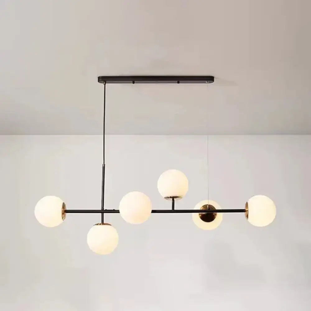 Modern black and white bird linear island pendant light dining room