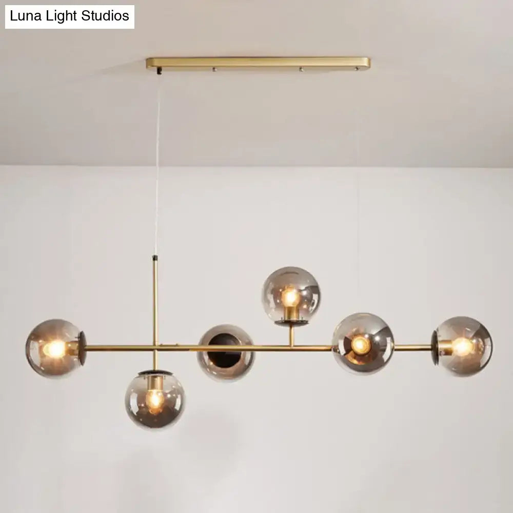 Modern black and white bird linear island pendant light dining room
