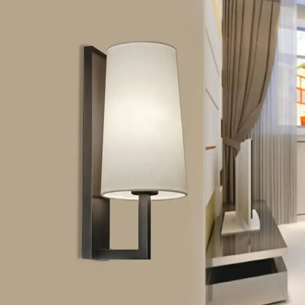 Modern black and white fabric wall lamp for bedroom lighting