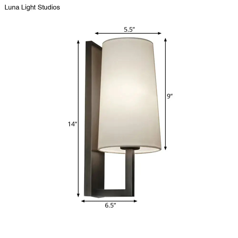 Modern black and white fabric wall lamp for bedroom lighting